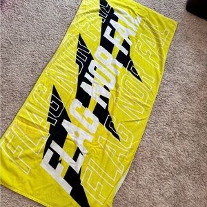 Limited Edition flag nor fail Yellow Beach Towel with Black and White Graphics